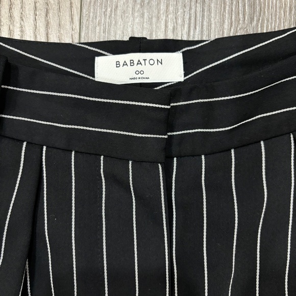 Aritzia Babaton High Rise Modesto Pants Black White Strips Women’s Size 00 - Picture 10 of 14